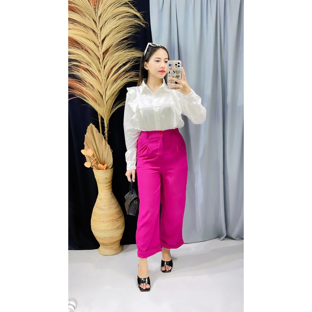 BEFAST - ZRX OOTD WANITA CELANA SELEN / CELANA KULOT KIRA / Celana Kantor Wanita Terbaru / Pakaian Casual Wanita / Fashion Kekinian Remaja ABG Trendy / Outfit Wanita Modis Terlaris