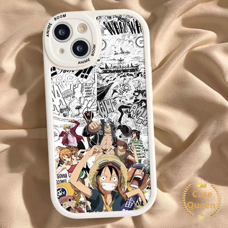 Trendy Lucu Anime One Piece Kartun Luffy Phone Case Kompatibel Untuk IPhone XR 11 14 12 13 Pro Max 8 6s 6 7 plus X XS Max SE 2020 Lembut Tpu Back Cover