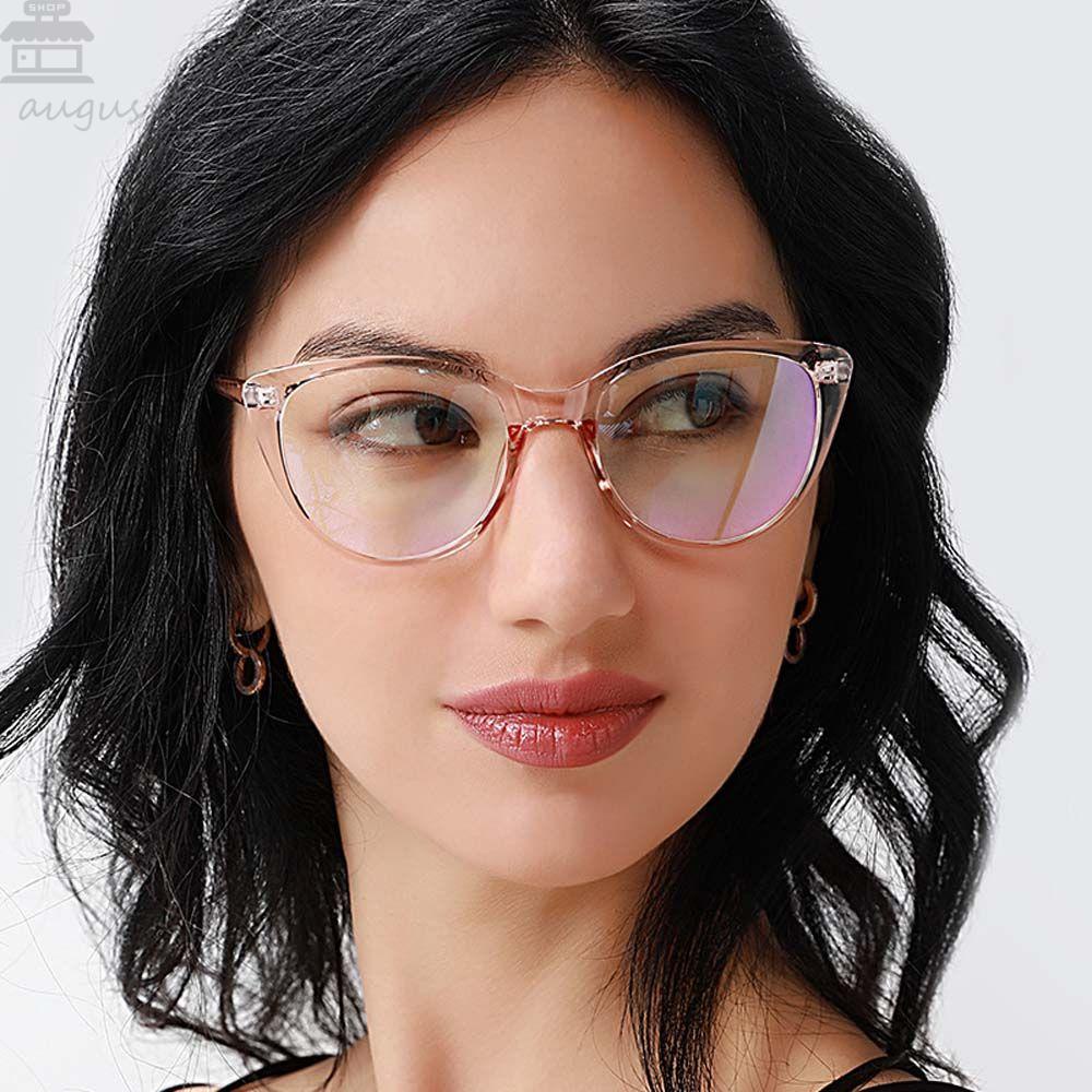 Agustinina Kacamata Cat Eye Elegan Untuk Wanita Motif Leopard Warna-Warni Fashion Eyewear Hitam Kacamata Palsu