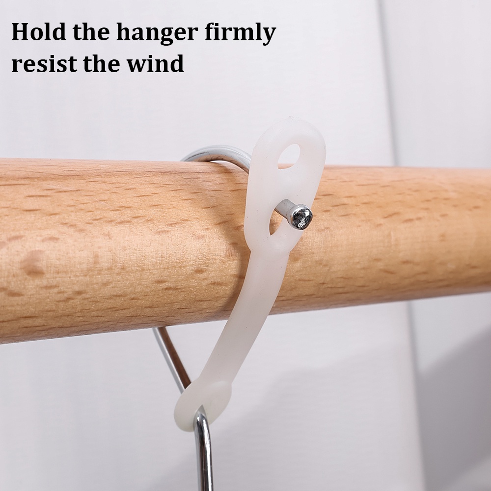 Windproof Drying Hanger Hook Anti-drop Rak Baju Strip Windproof Fixed Buckle Gantungan Baju Klip Anti-slip Gantungan Konektor Home Organizer Aksesoris