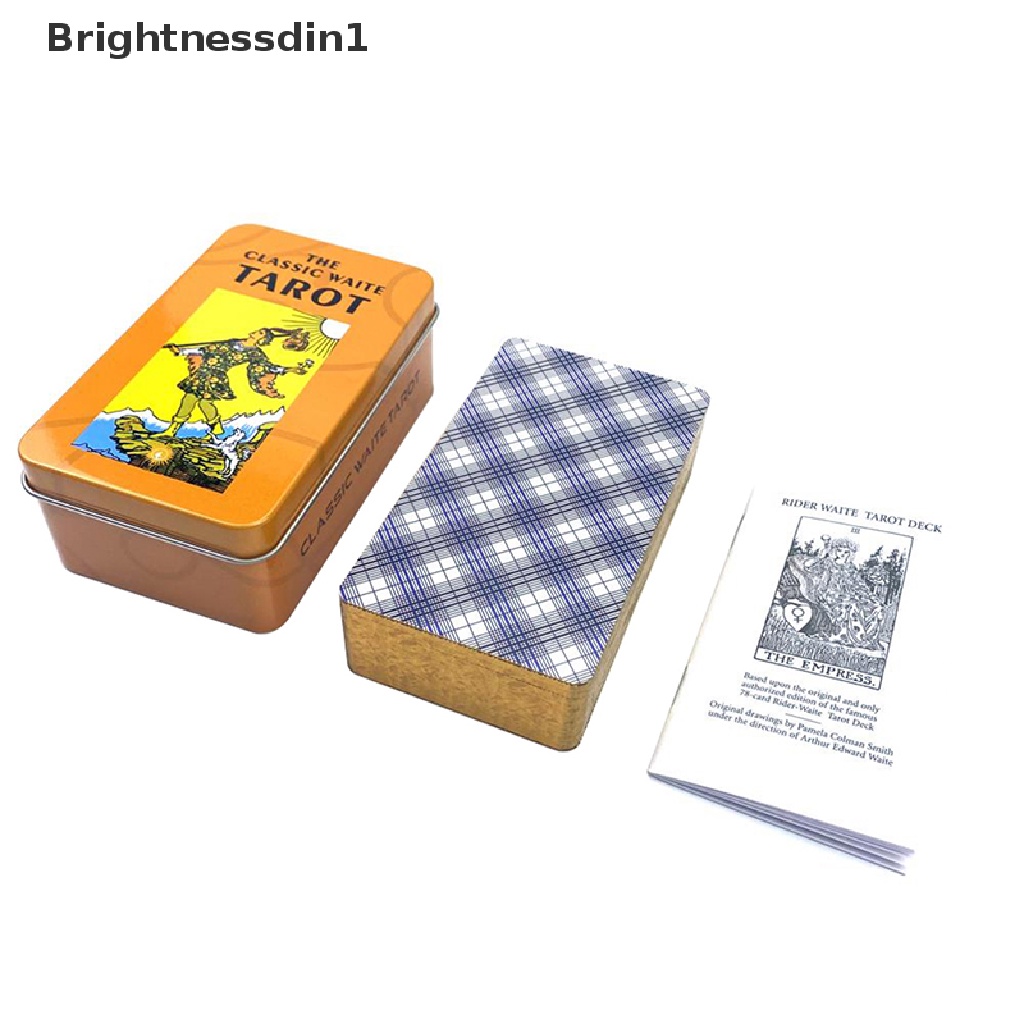 [Brightnessdin1] Kotak Besi Rider Waite Tarot Card Ramuan Ramalan Deck Party Game w/Manual Boutique