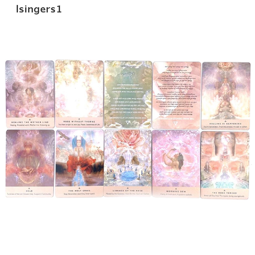 [lsingers1] Kotak Besi The Rose Oracle Card Tarot Ramalan Ramalan Deck Party Game w/Butik Manual