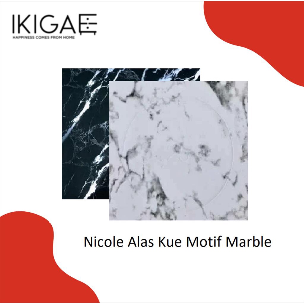 NICOLE ALAS / TATAKAN KUE MARBLE TEBAL DAN PREMIUM