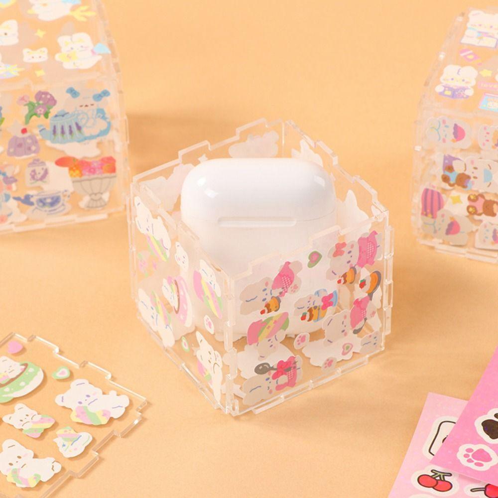 [Elegan] Diy Ornamen Set Transparan INS Mainan Anak Rublk's Cube Puzzle Alat Tulis Siswa Idola Photocard Holder