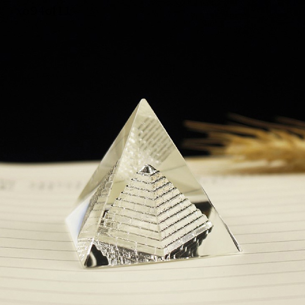 Xo 1Pc Penyembuhan Energi Kaca Kristal Berongga Mesir Piramid Fengshui Patung OL