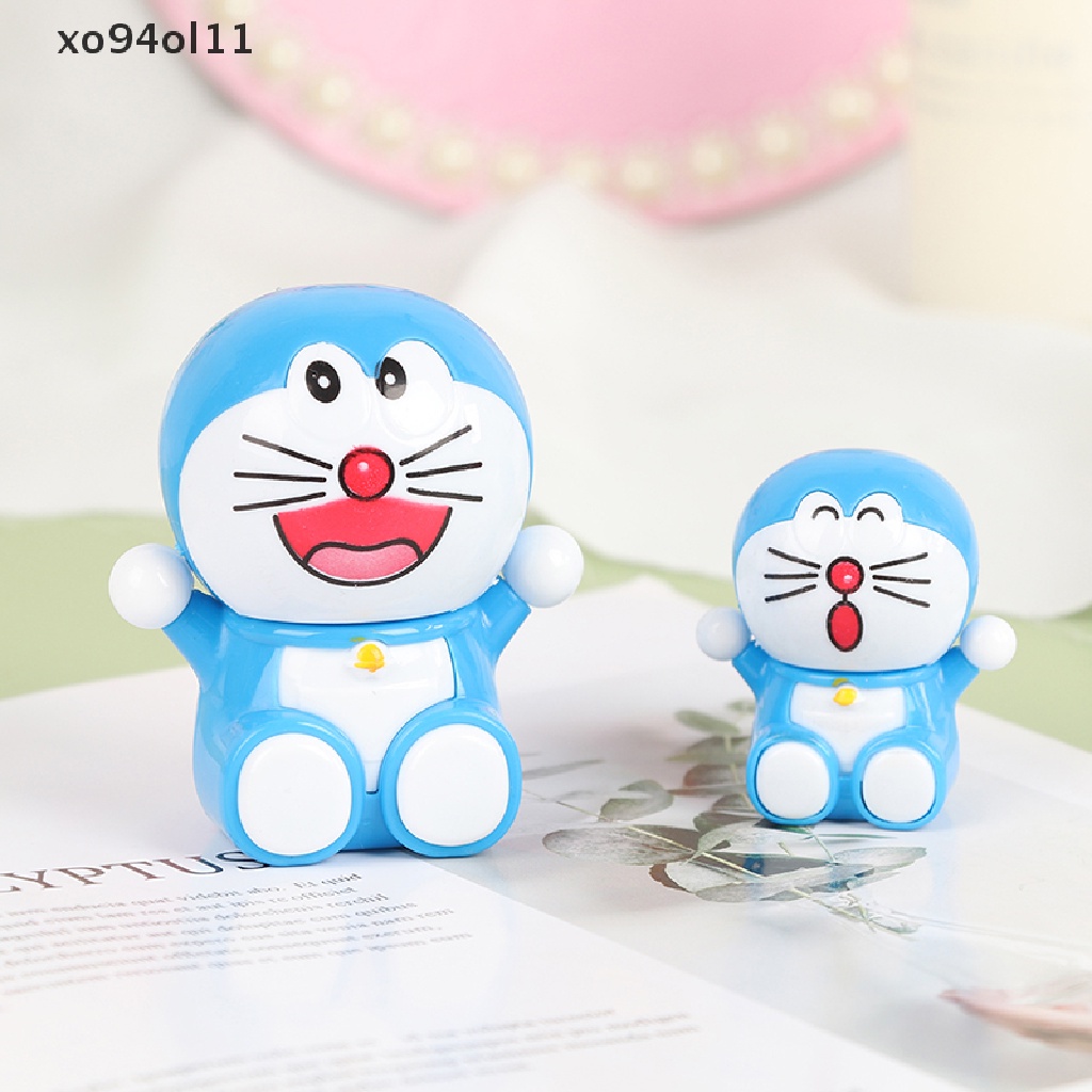 Xo 4pcs/set Topper Dekorasi Kue Ulang Tahun Figure Doraemon Kucing Mainan Anak Perlengkapan Pesta OL