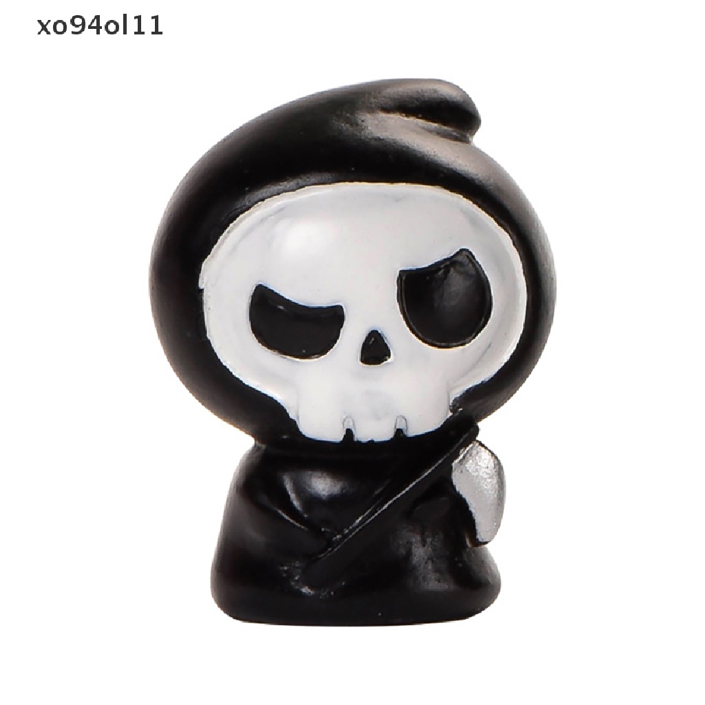 Xo FAY 1Pcs Ghost Halloween Ornamen Lucu Ornamen Lanskap Mikro Halloween Decor Miniatur Patung Mini Labu Dekorasi Taman Vampir Resin Craft OL