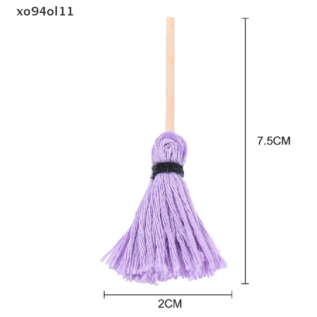 Xo 1Pcs/2Pcs Mini Mop Bucket Miniatur Furniture Mainan Rumah Boneka Alat Pembersih Mainan OL