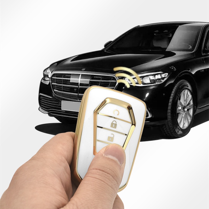 Tpu Key Case Cover Remote Mobil Fob Dengan Gantungan Kunci Untuk Isuzu New DMAX D-MAX MUX MU-X Luxury Gold Edge Edition Pelindung Shell