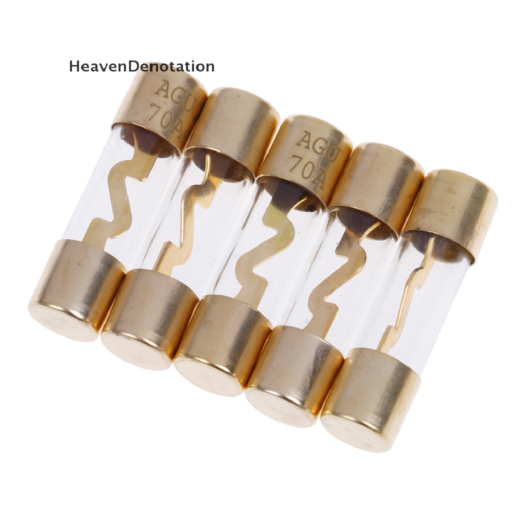 [HeavenDenotation] 5pcs Paket Sekring AGU Kaca Lapis Emas car audio amp Amplifier50 /60 /70 /80 /100A HDV