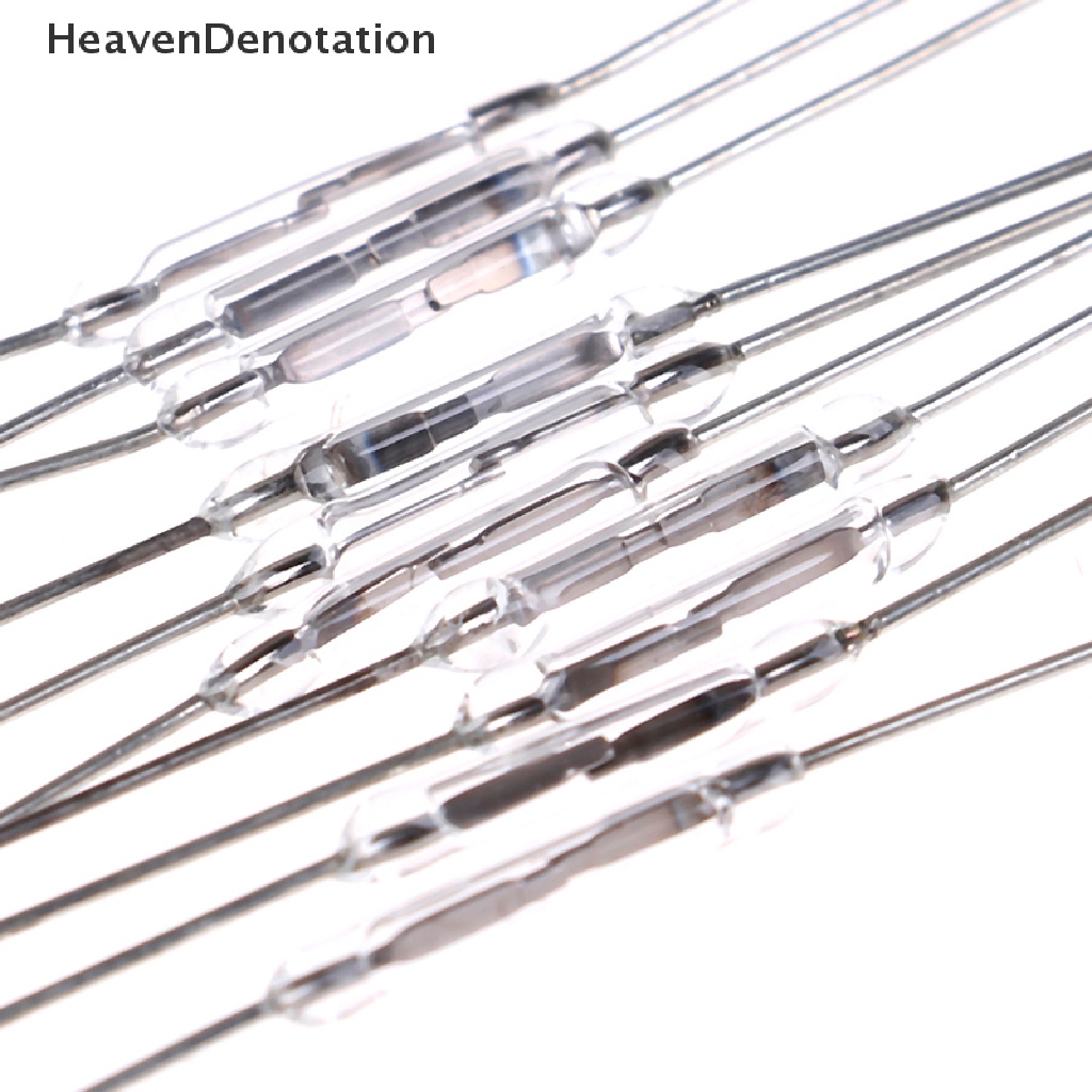 [HeavenDenotation] 10pcs 14mm Kaca Magnetic Induction Reed Switch MagSwitch Biasanya Terbuka NO   Hdv