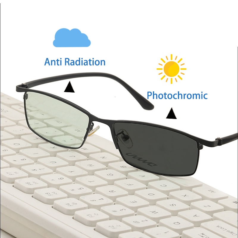 Kaca Mata Anti Radiasi Photochromic Klasik Komputer Optik Kacamata Untuk Pria Dan Wanita