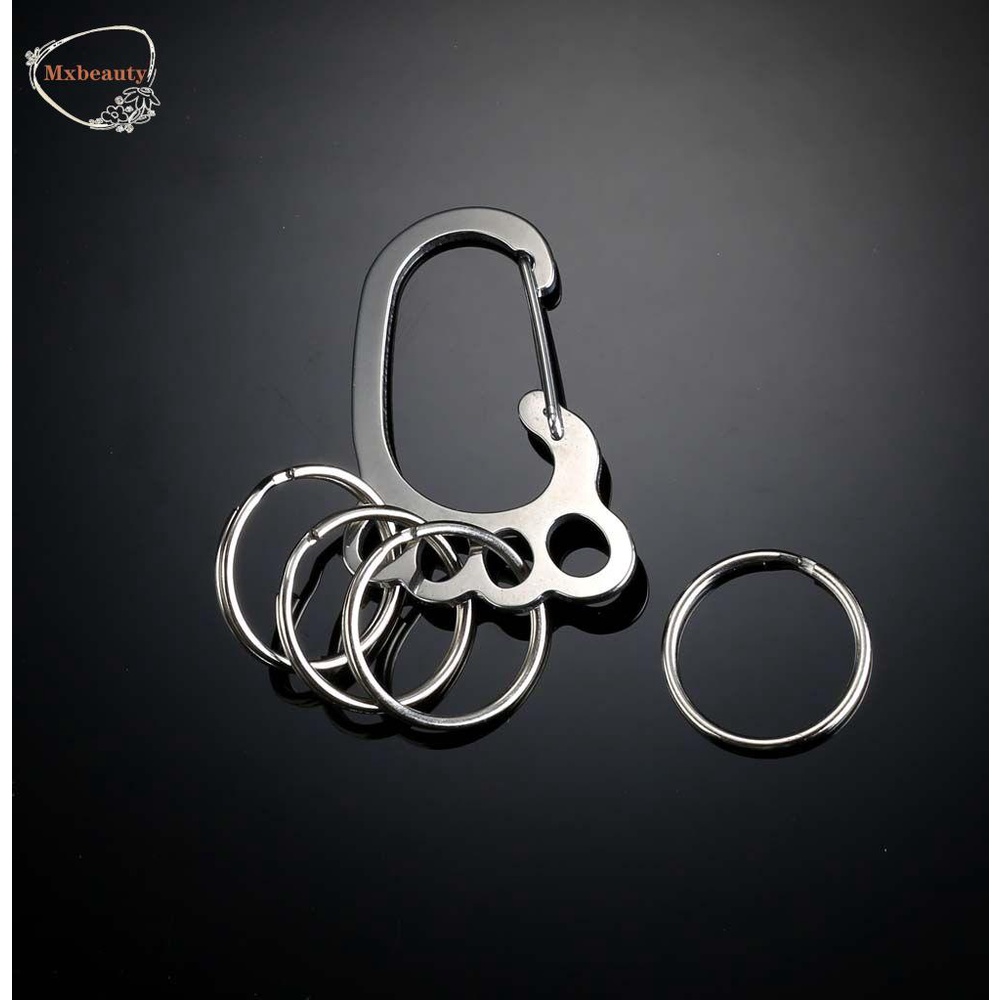 Mxbeauty Kaki Besar Gantungan Kunci Ringan Fashion Key Ring Holder Gesper Warna Silver Logam Pinggang Gantung Klip Kunci Mobil