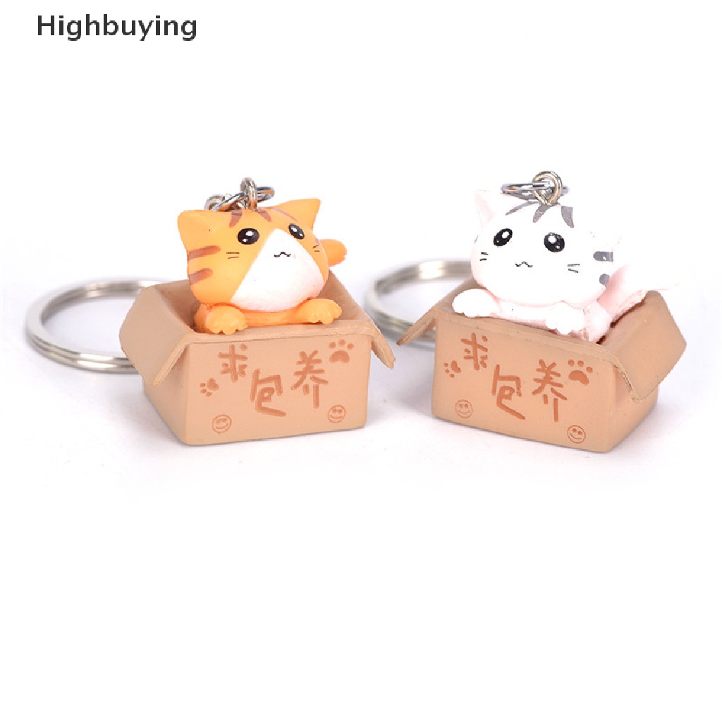 Hbid 4PCS Cats Keyring Kartun Kucing Gantungan Kunci Mobil Gantungan Liontin Tas Dompet Hadiah Glory