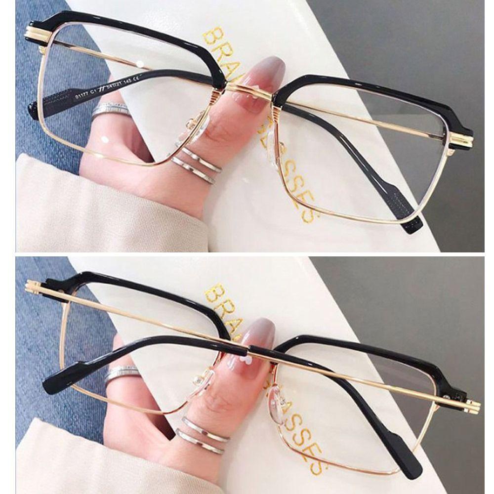 R-flower frame Kacamata Optik Fashion Square Half-frame Anti Blueray