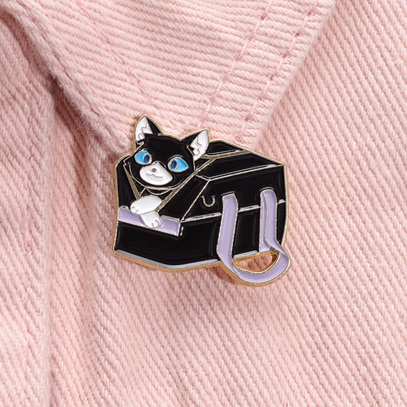 Kucing Hitam Lucu In Bag Enamel Pin Lucu Kucing Bros Lencana Pakaian Lapel Badge Kartun Hewan Perhiasan Hadiah Untuk Teman