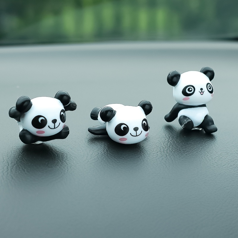 1pc Random Lucu Panda Konsol Tengah Mobil Spion Dashboard Dekorasi DIY Kartun Ornamen Aksesoris Interior Mobil