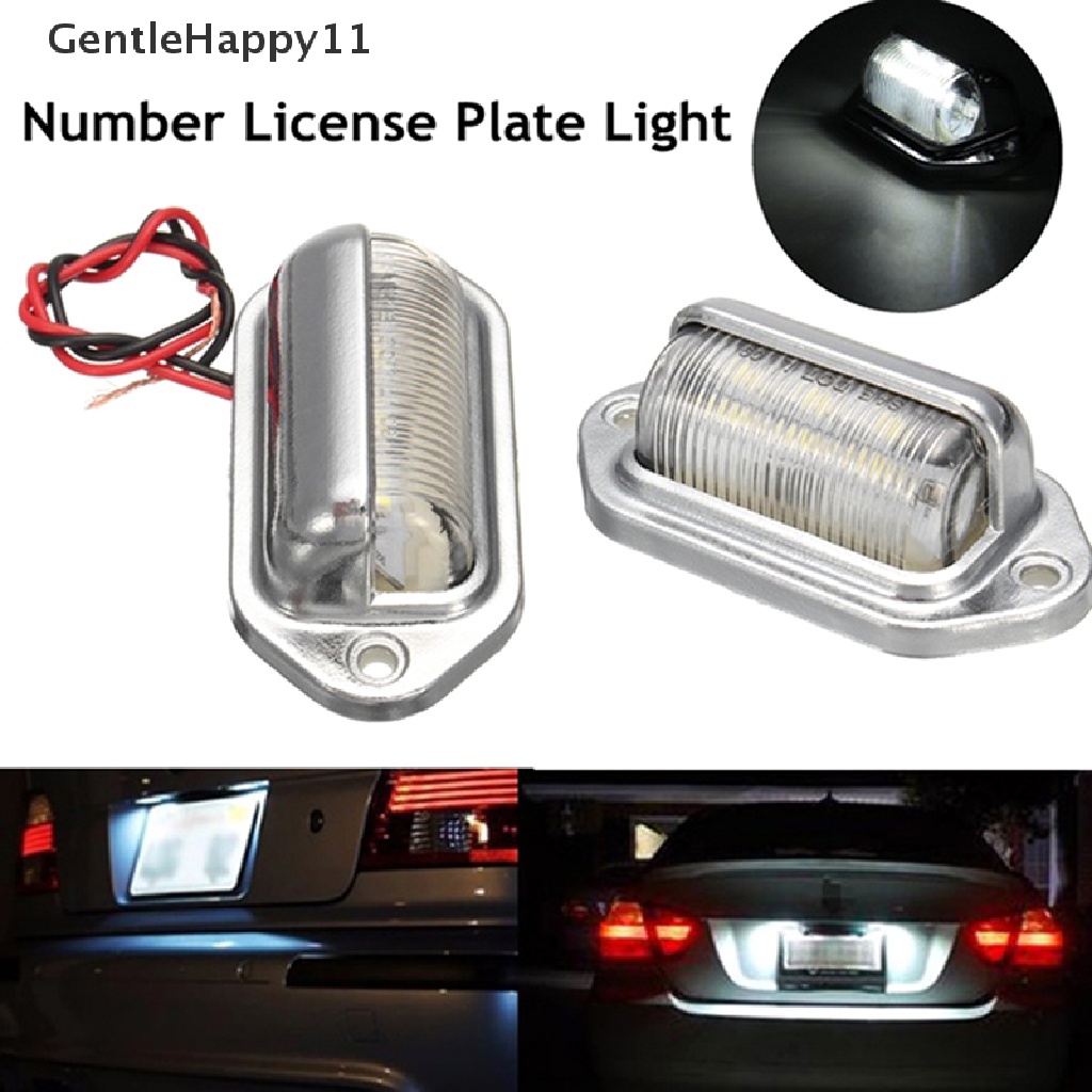 Gentlehappy 1X Chrome 6LED Plat Nomor Lisensi Tag Interior Step Light Untuk Boat RV Trailer id