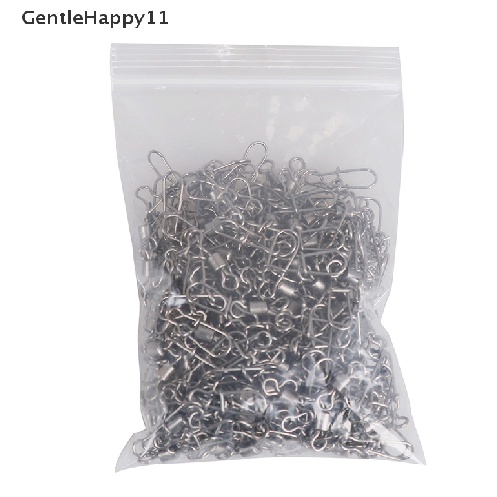 Gentlehappy 200Pcs stainless rolling swivel Bagus snap lure Konektor Memancing Putar snap id