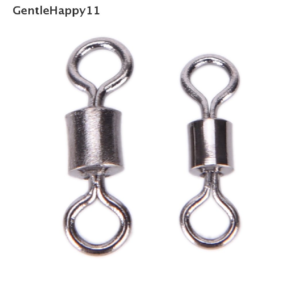 Gentlehappy New Hot 100PCS Fishing Barrel Bearing Rolling Swivel Solid Ring LB Lures Konektor 4ukuran id