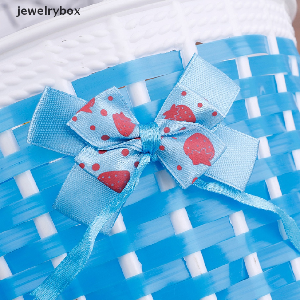 [jewelrybox] Keranjang Sepeda Tas Depan Bike Bowknot Front Basket Untuk Anak Perempuan Butik Bersepeda
