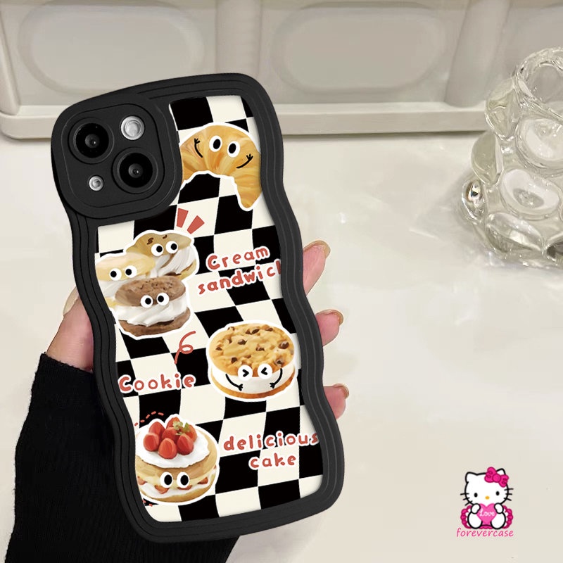 Wavy Edge Case Redmi Note 10s 11 11Pro Max10 8 9s 9 11s 10Pro Redmi 10C 9C A1 12C 9T 10 10A 9 A1+9A POCO M3 X3 NFC Pro Mi 11T Pro Delicious Cream Sandwich Cookie Cake Empuk Sarung