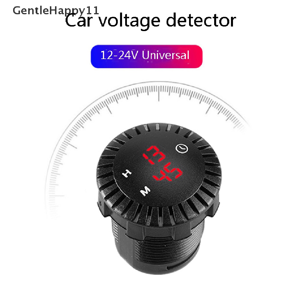 Gentlehappy 12V/24V Otomotif Mobil Perahu Motor Touch Digital Clock LED Display Alat id