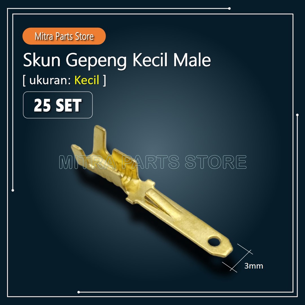 Skun Kabel Motor GEPENG COWOK ukuran KECIL - 25 PCS untuk Soket Kabel Motor Socket Kabel Motor Sekun Kabel Motor Male