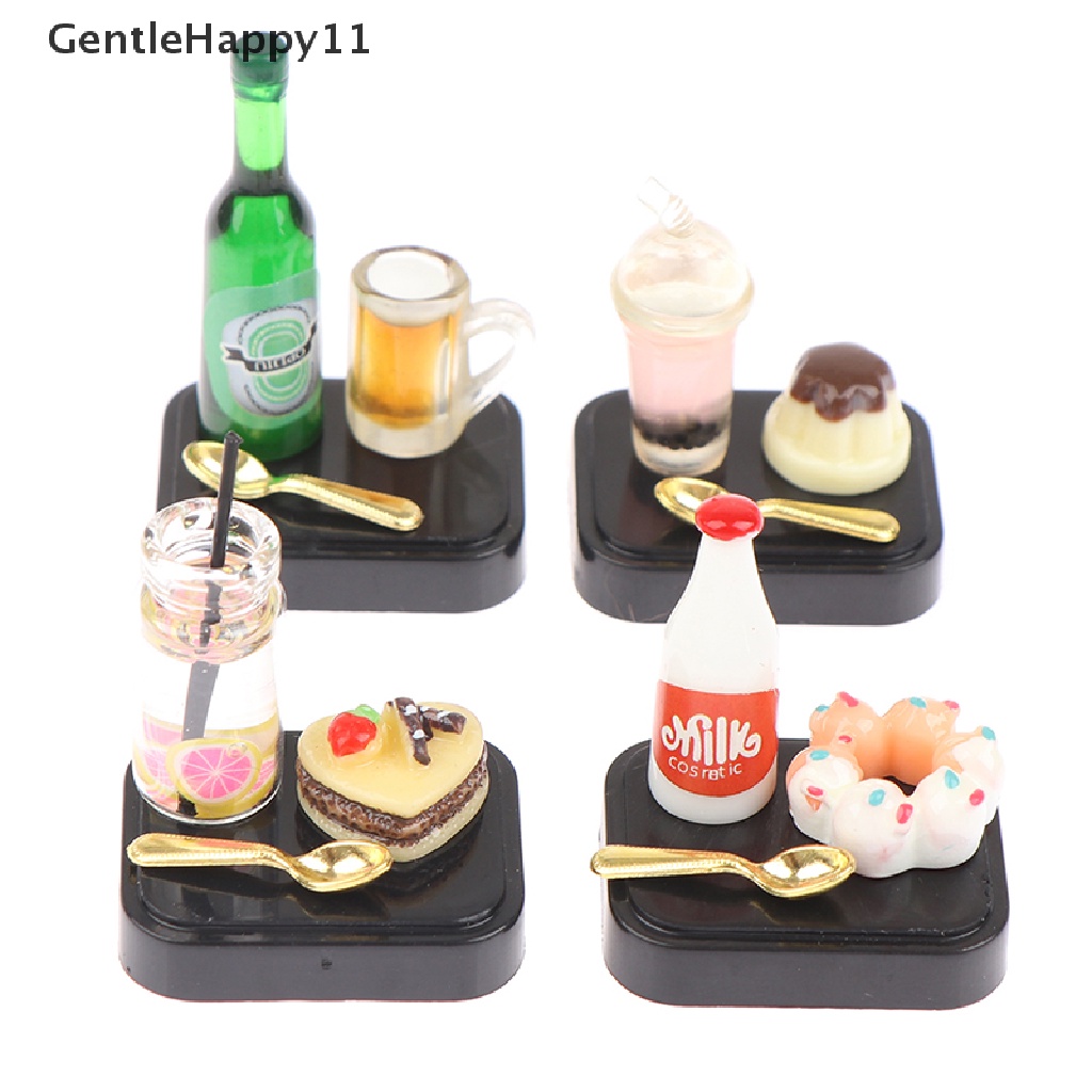 Gentlehappy Rumah Boneka Teh Siang Mini suit Dessert Miniatur Pretend play Mainan Dapur id