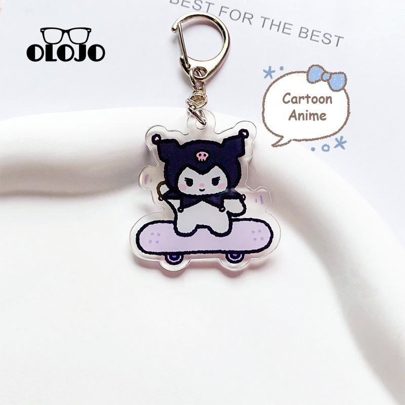 【COD】Samrio Skateboard Gantungan kunci skateboard Acrylic Keychain Kartun Anime