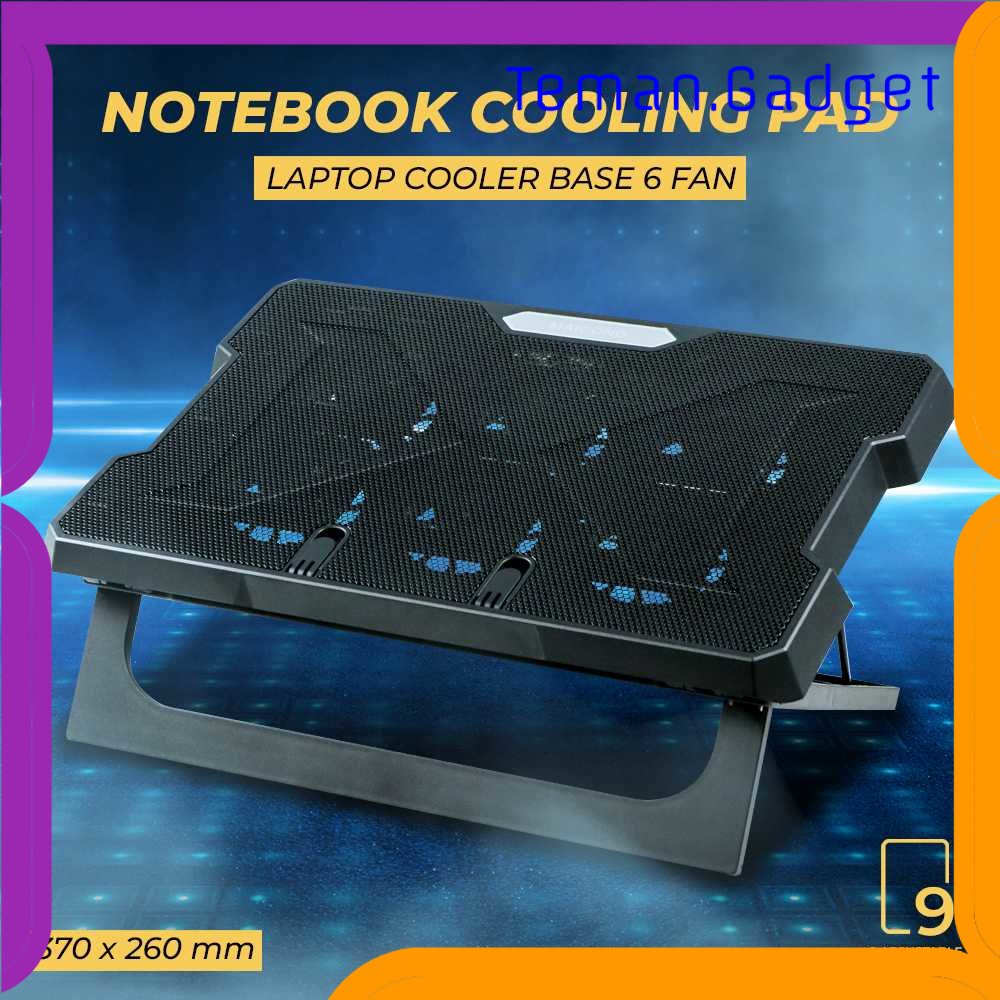 TG - KMP MAICONG Notebook Cooling Pad Laptop Cooler Base 6 Fan - CR169