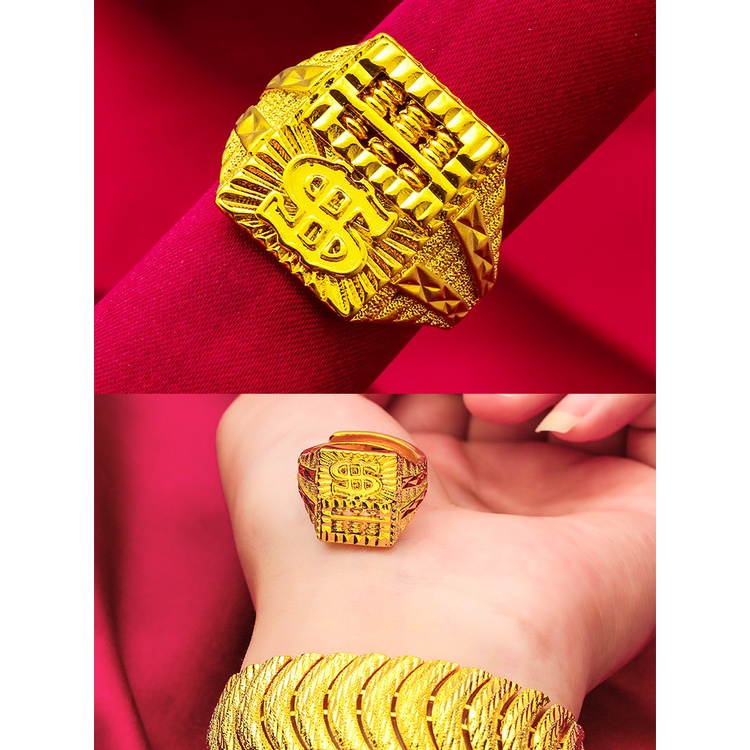 Goldkingdom Perhiasan Fashion 24K Bangkok Aksesoris Ready Stock Bold Pinggiran Lebar Gelang Melebar Jam Tangan Pria Gesper Gelang