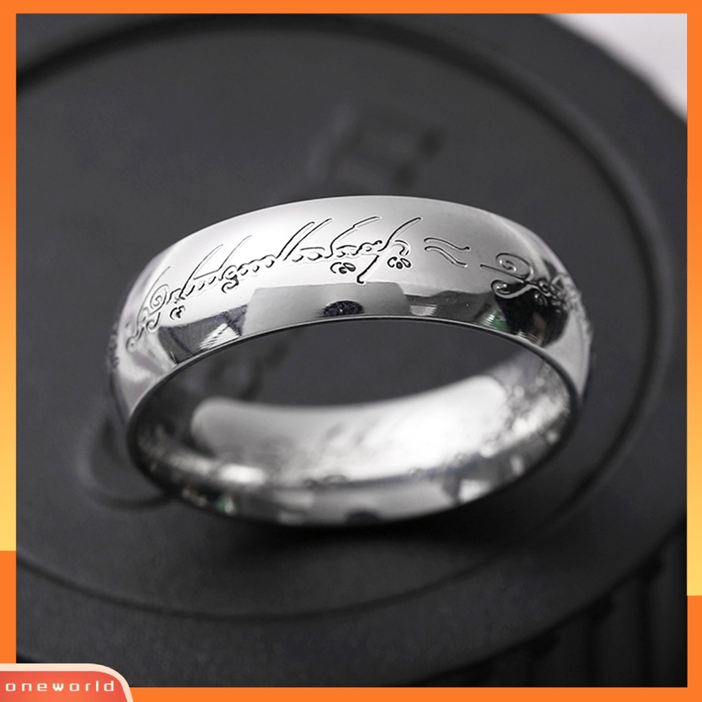 [EONE] Jari Cincin Poles Kilau Terang Indah Ukiran Geometris Anti Luntur Eropa Amerika Hitam Emas Perak Pria Cincin Perhiasan Aksesori