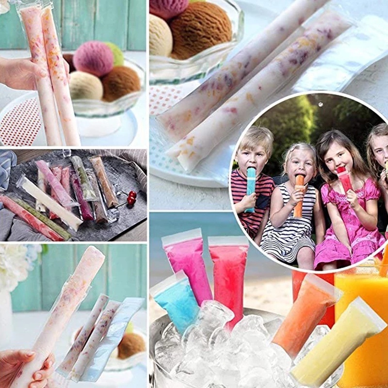 10/20pcs Cetakan Es Kantong Buatan Hancur Es Stik Cetakan Musim Panas Rumah Alat Dapur Sekali Pakai Popsicle Mold Bag DIY sealing Sendiri Ice Bag Buah Yogurt Es Loli Membuat Dengan Corong