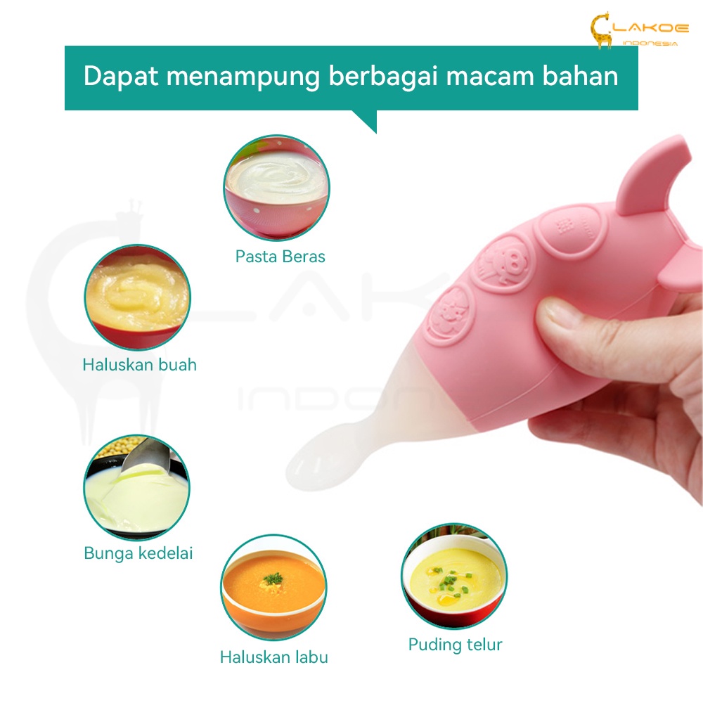 Lakoe Sendok Botol Mpasi Silikon/Botol sendok mpasi/Baby Feeding Spoon Dispenser/Botol Dot Silicone sendok makan bayi