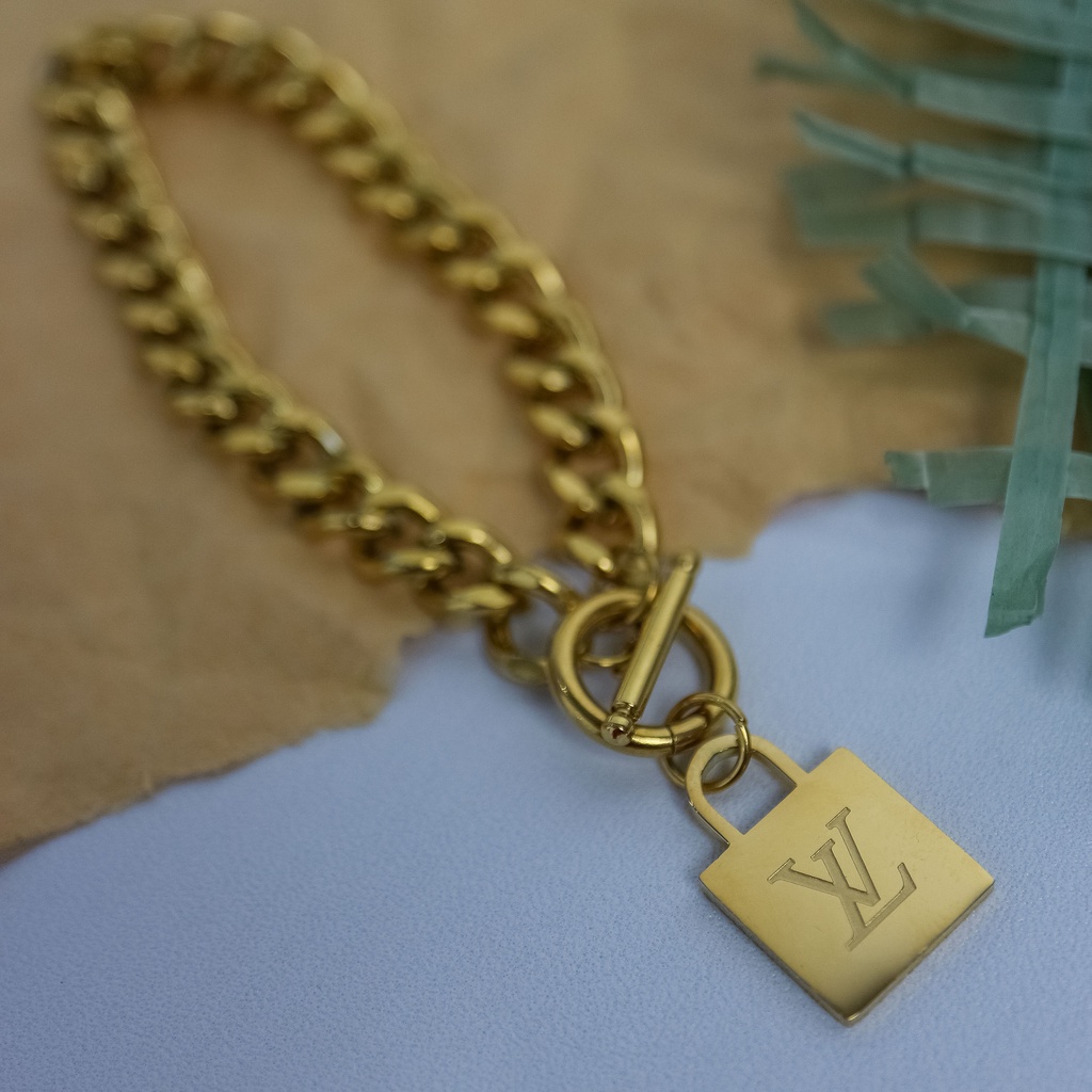 GROSIR Gelang tangan cantol sisik L titanium stainless steel 316L import berkualitas anti karat bisa bayar di tempat COD