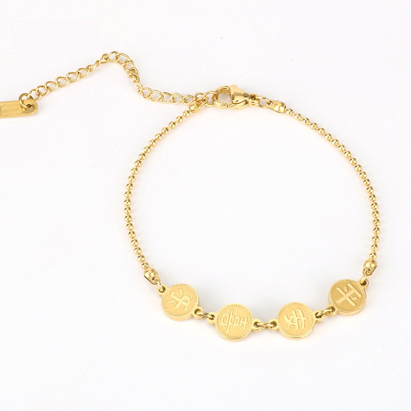 GROSIR Gelang tangan 平安喜乐 damai dan sukacita titanium stainless steel 316L import berkualitas anti karat bisa bayar di tempat COD