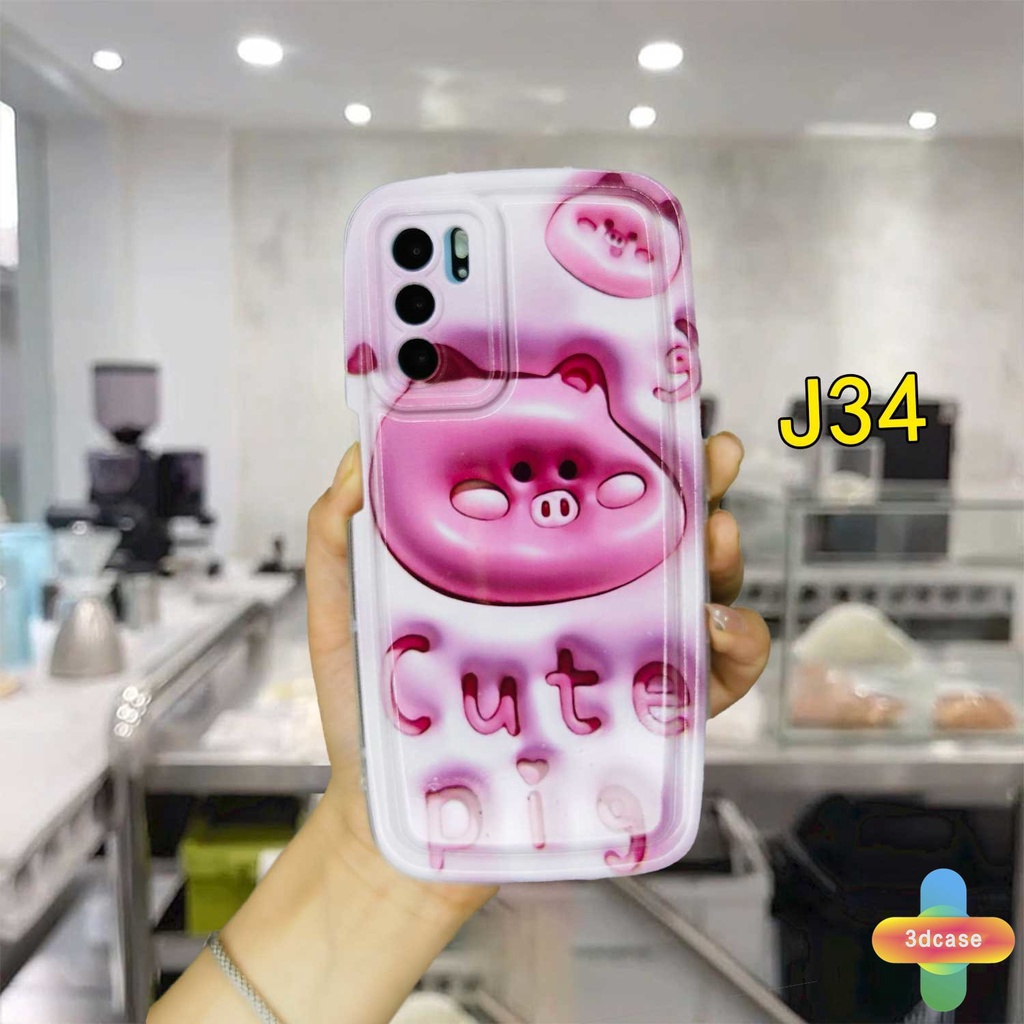 Soft Case OPPO Reno 7 7Z 8Z 5 4 6 8 A57 A55 A57S A57E A7 A17 A17K A5 A9 A31 A53 A33 2020 A77S A15 A54 A5S A3S A76 A96 A16 A95 A12 A12S A1K A16E A16K A54S  5F 5K 4F 4 5 06 Lite A74 A15S A52 A11K A92 A35 A36 A11 Cute Pig Camera Lens Protection Soap Case