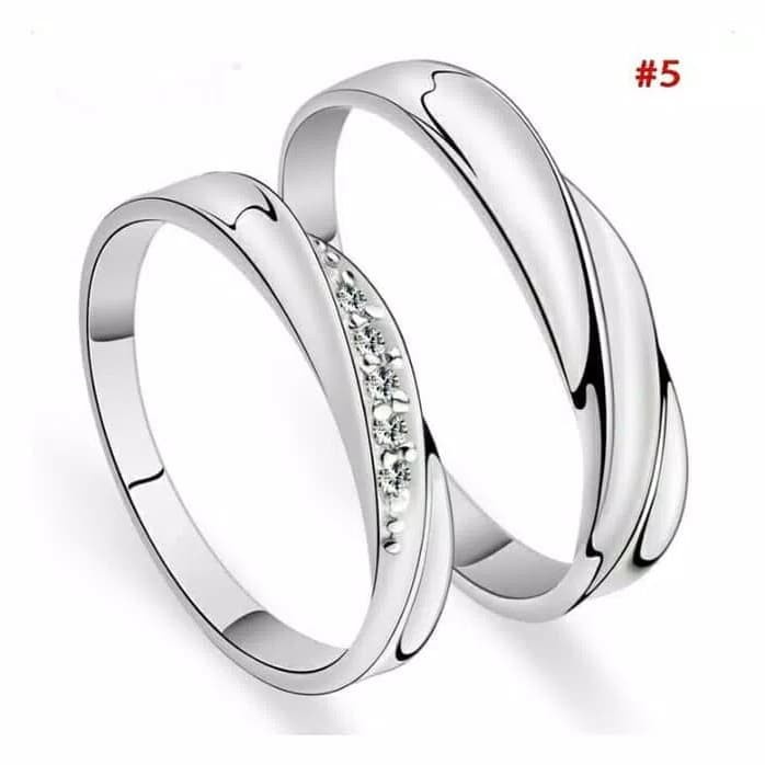 Cincin Couple Perak 925 Pria/ Wanita Pasangan/ Tunangan/ Nikah S925
