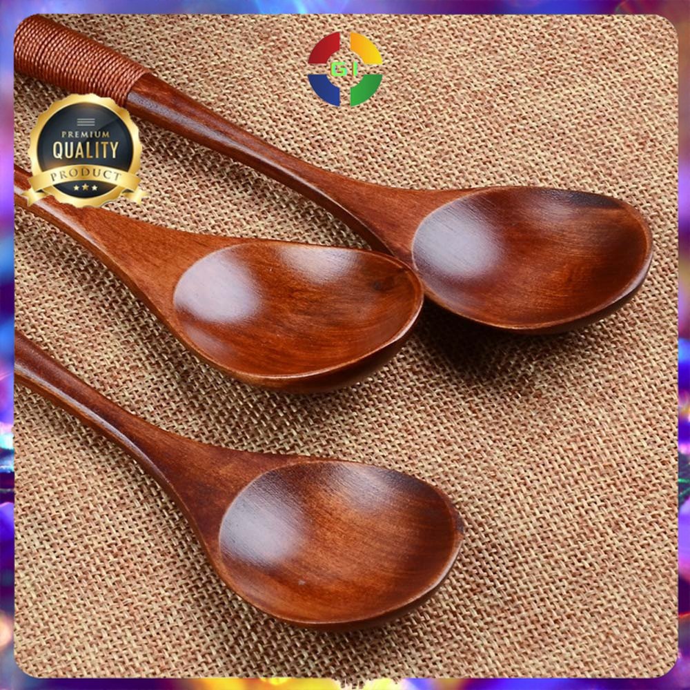 Sendok Makan Centong Sayur Bahan Kayu Wooden Spoon Brown