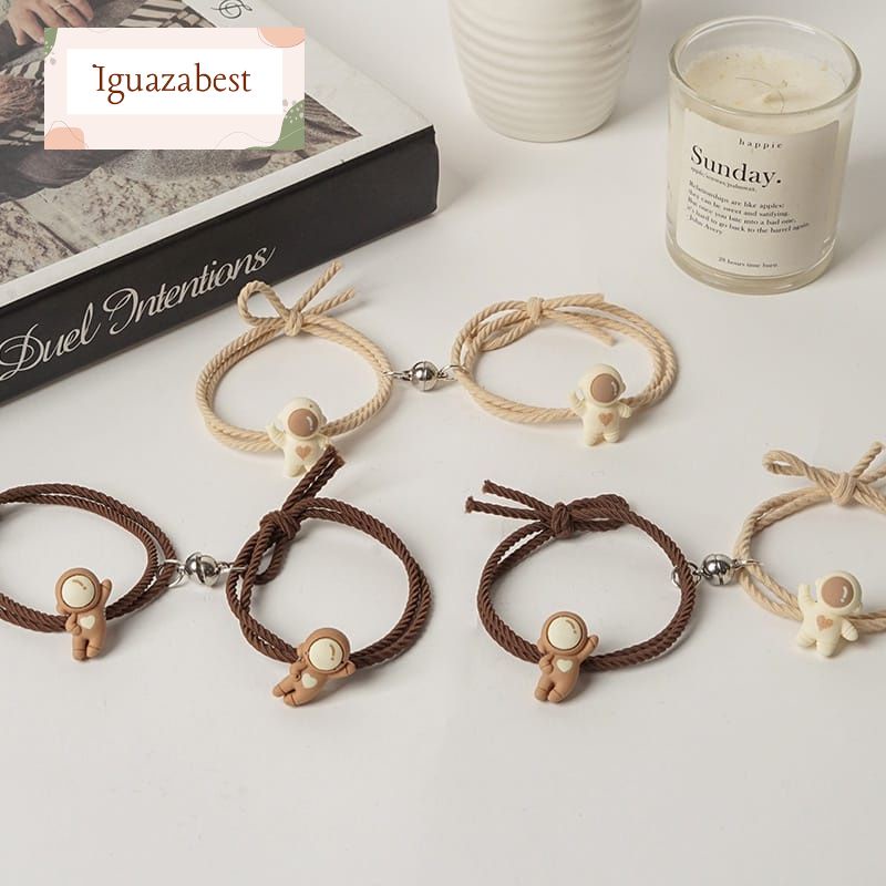 Gelang Astronot 2Pcs Couple Dengan Magnet Pasangan Sahabat Pria &amp; Wanita