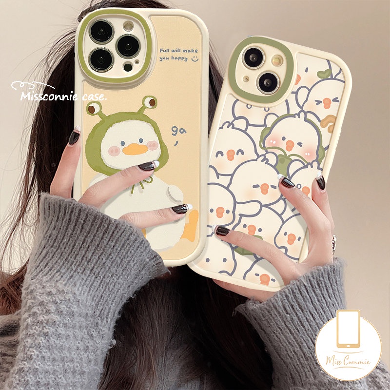 Case Infinix Smart5 6 Hot10 9 10T 10s 11s 11play Hot10 Lite Note8 Cute Kartun Bebek Oval Perlindungan Lensa Shockproof Lembut Tpu Penutup Belakang