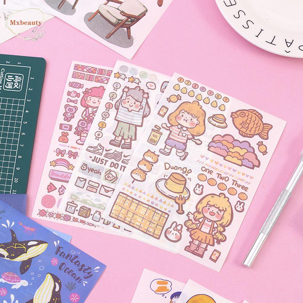 Mxbeauty Alat Tulis Stiker Set Siswa Perempuan Bujo Dekorasi Perlengkapan Sekolah Planner DIY Craft Gifted Box Diary Scrapbooking Stickers