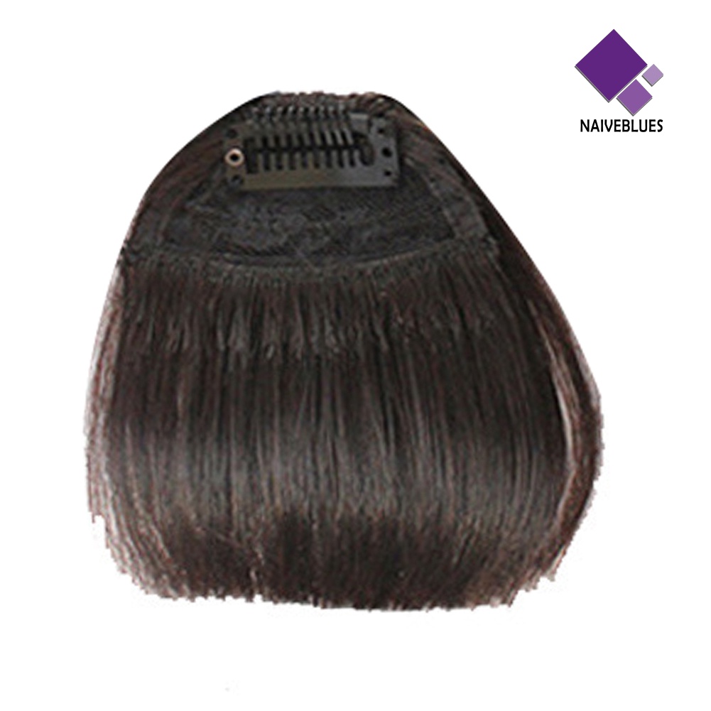 &lt; Naiveblues &gt; Tipis/Tebal Gadis Mini Mulus Palsu Bang Fringe Sopak Rambut Ekstensi