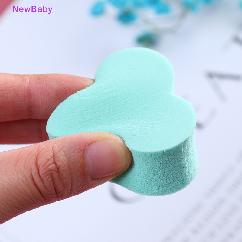 Newbaby 4Pcs Heart Candy Face Cosmetic Puff Cleansing Pad Spons Cuci Alat Makeup Wajah ID