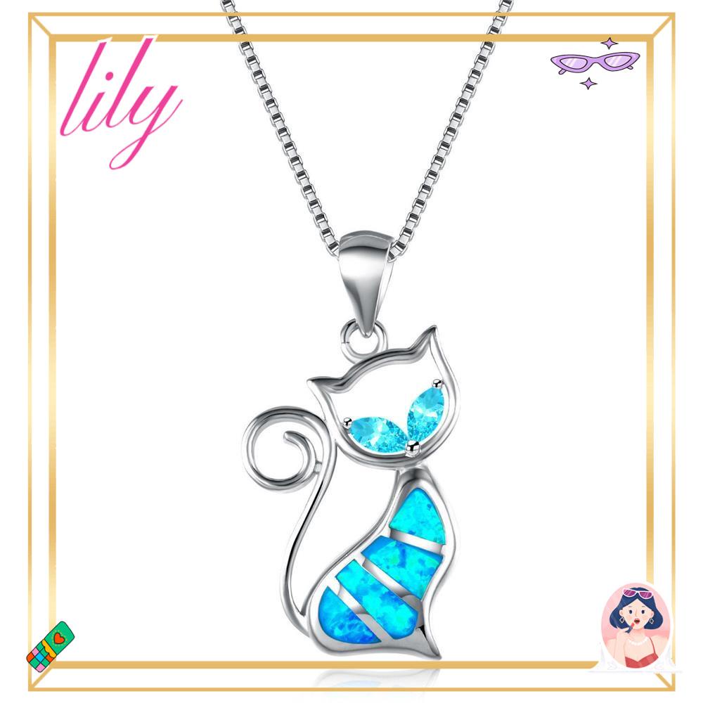 Kalung LILY Opal Rantai Hadiah Trendy Fashion Elegan