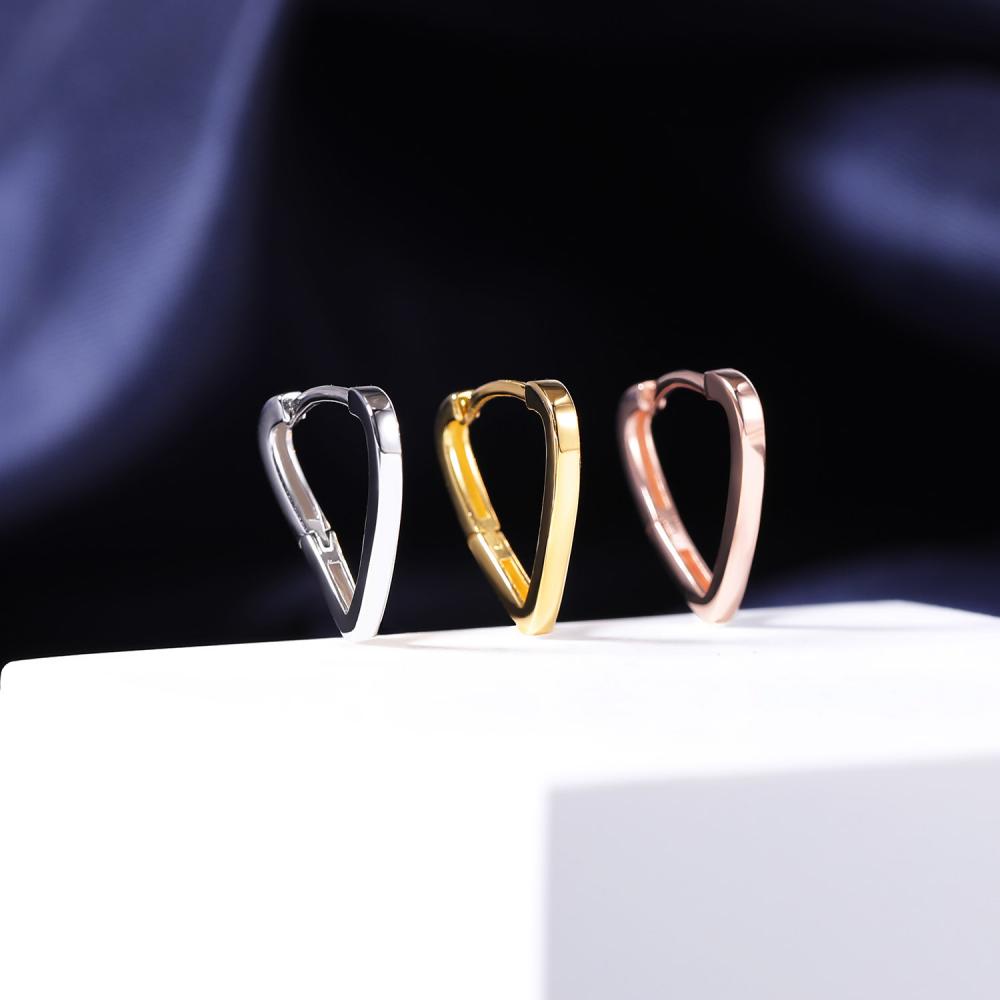 1pasang925 Sterling Silver Kupu-Kupu Hoop Earrings Kristal Anting Bulat Segitiga Lingkaran Anting Tulang Rawan Lobe Piercing