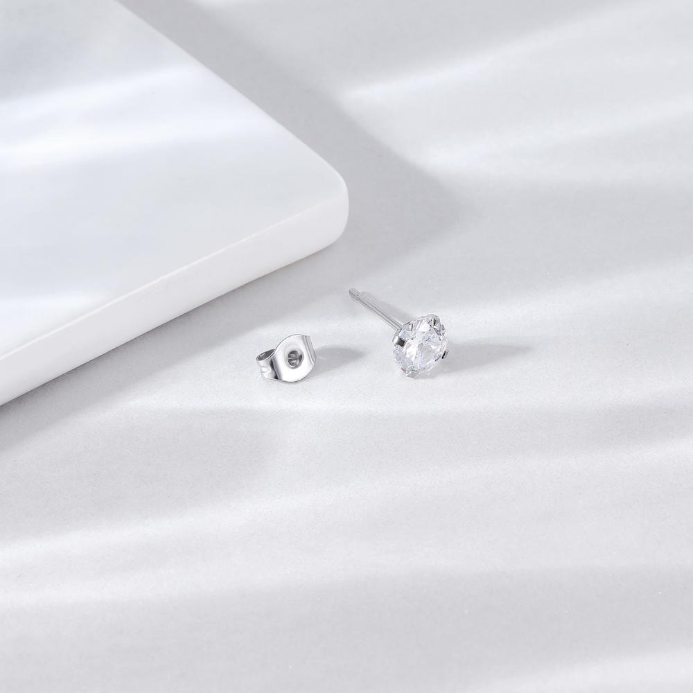 1pc 3 /4 /5 /6 /7/8mm Warna Kristal Stud Earrings Stainless Steel Anting Tulang Rawan Tragus Keong Helix Piercing Ear Stud