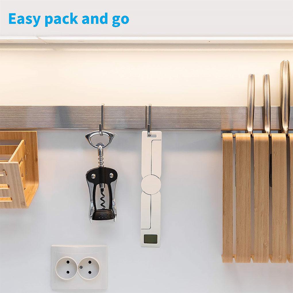 Timbangan Dapur Lipat Alat Berat Pengukur Makanan Digital Akurat Dengan Display LCD Portable Kitchen Gadget Putih