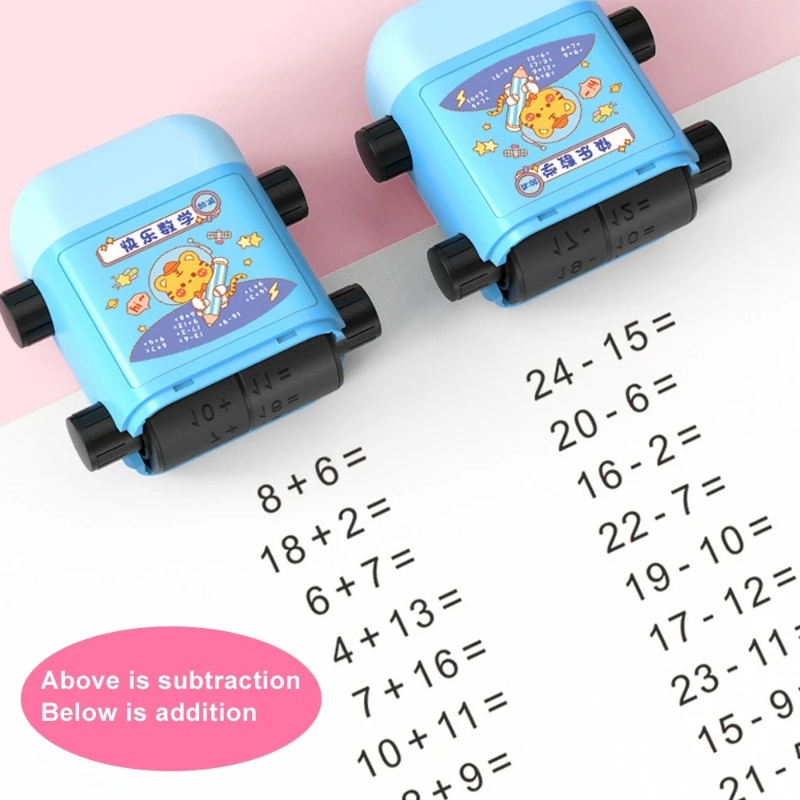 Stempel Mengajar Penambahan Dan Pengurangan 2in1 Untuk Anak/Stempel Matematika Mengajar Digital Roller Dua Kepala Dalam 100ajar Matematika